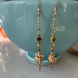 Gold seashell earrings